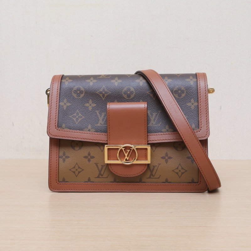 LOUIS VUITTON Dauphine達芙妮中號25老花PVC晶片肩背包-1