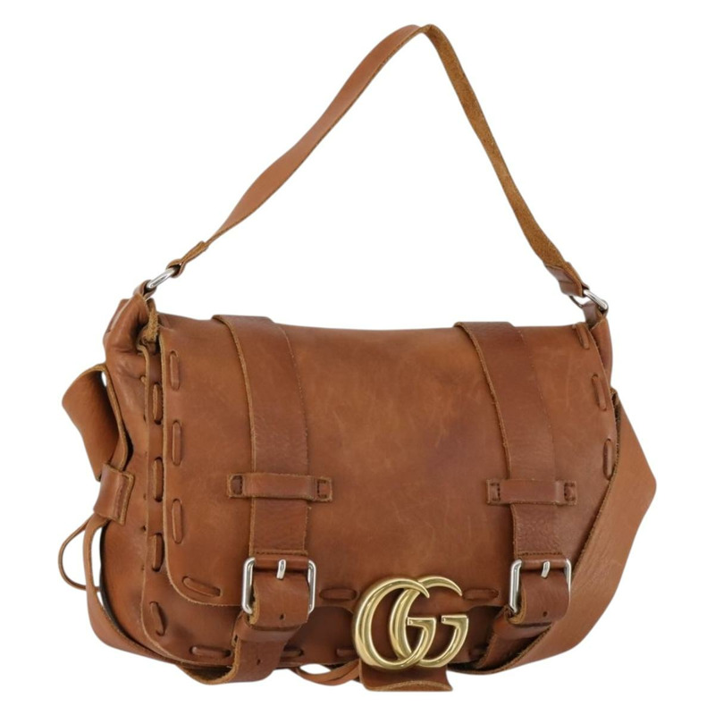 【日本直送】GUCCI GG Marmont 肩背包 皮革 棕色 金色 414481 正品 149746-0