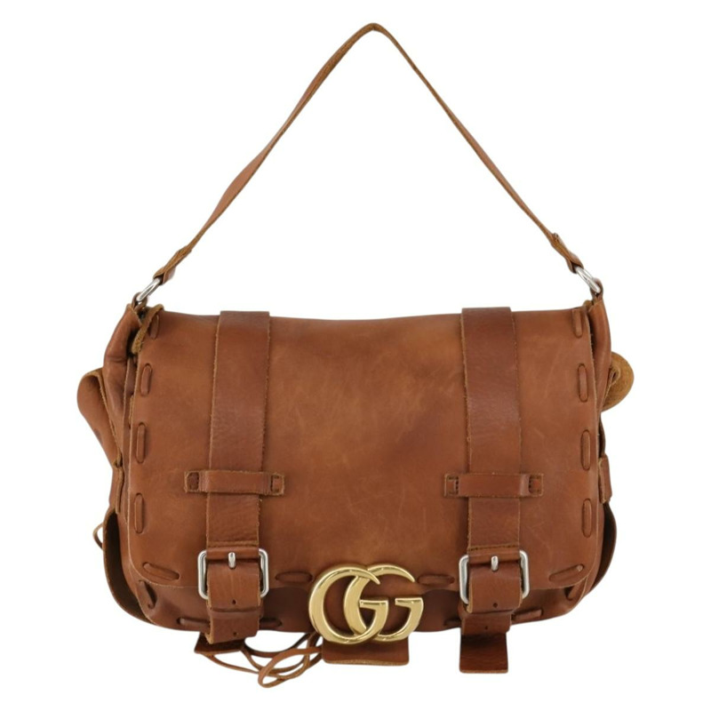 【日本直送】GUCCI GG Marmont 肩背包 皮革 棕色 金色 414481 正品 149746-1