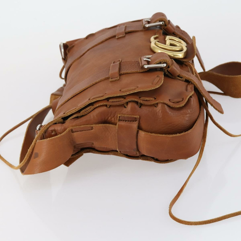 【日本直送】GUCCI GG Marmont 肩背包 皮革 棕色 金色 414481 正品 149746-4