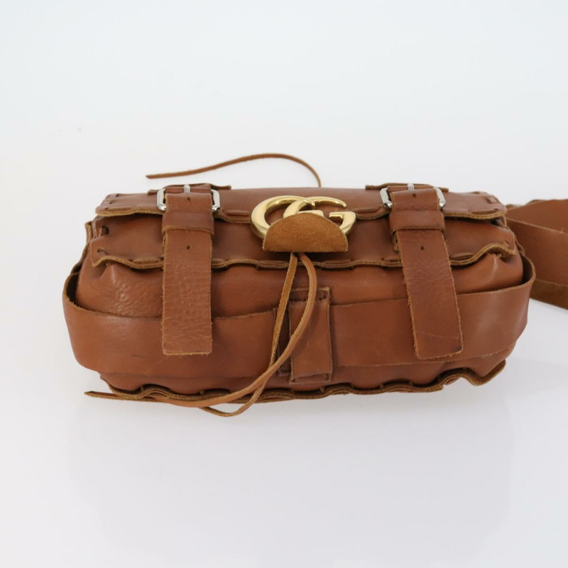 【日本直送】GUCCI GG Marmont 肩背包 皮革 棕色 金色 414481 正品 149746-10