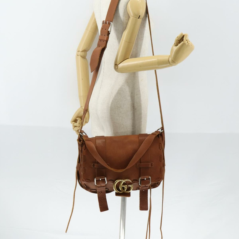 【日本直送】GUCCI GG Marmont 肩背包 皮革 棕色 金色 414481 正品 149746-26