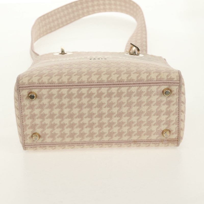 【日本直送】Christian Dior Lady Dior 千鳥格紋帆布雙肩包 粉紅 正品 mr1529M-11
