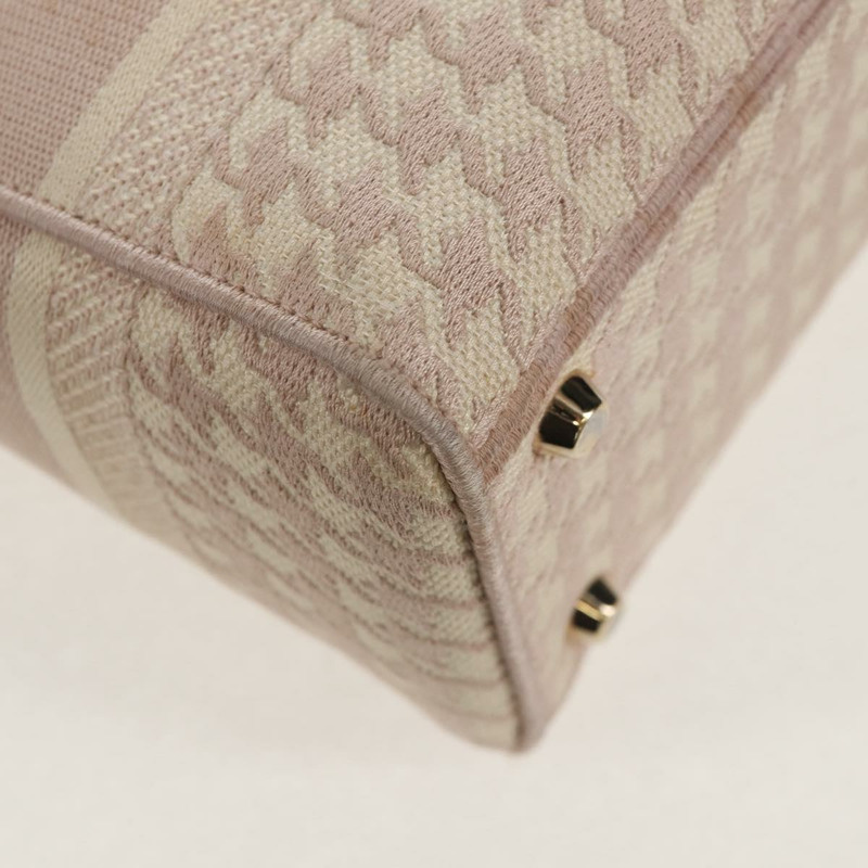 【日本直送】Christian Dior Lady Dior 千鳥格紋帆布雙肩包 粉紅 正品 mr1529M-14