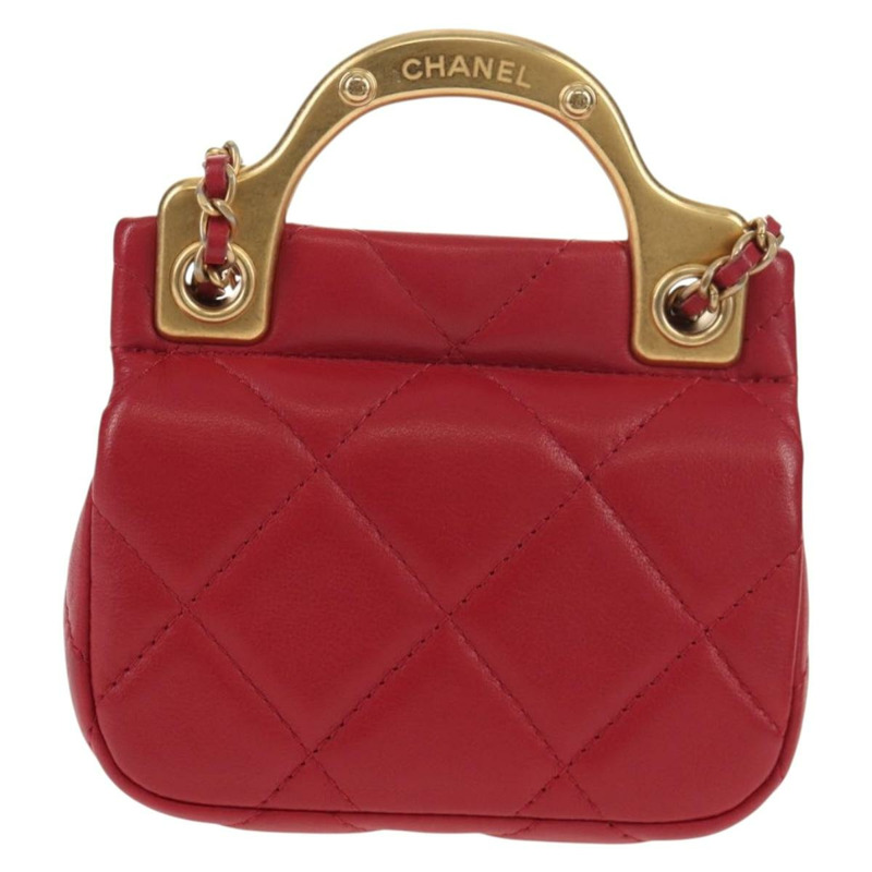 【日本直送】香奈兒 (CHANEL) 絎縫鏈條單肩包,羊皮材質,粉紅色金色雙C標誌,正品編號 144828SAM-2