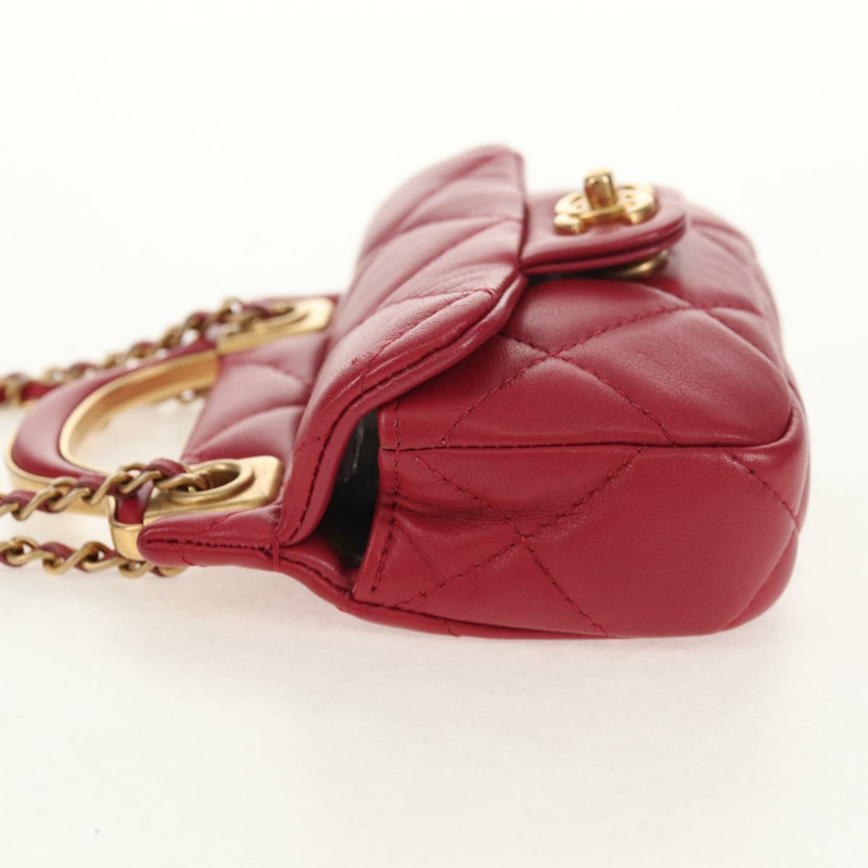 【日本直送】香奈兒 (CHANEL) 絎縫鏈條單肩包,羊皮材質,粉紅色金色雙C標誌,正品編號 144828SAM-3