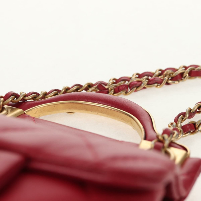 【日本直送】香奈兒 (CHANEL) 絎縫鏈條單肩包,羊皮材質,粉紅色金色雙C標誌,正品編號 144828SAM-7