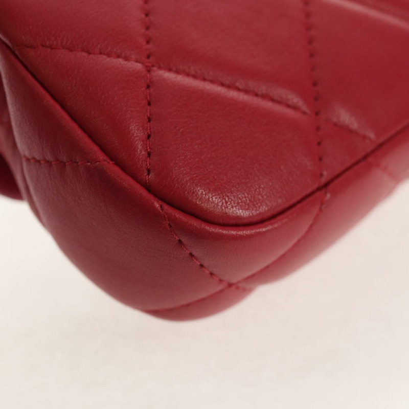 【日本直送】香奈兒 (CHANEL) 絎縫鏈條單肩包,羊皮材質,粉紅色金色雙C標誌,正品編號 144828SAM-14