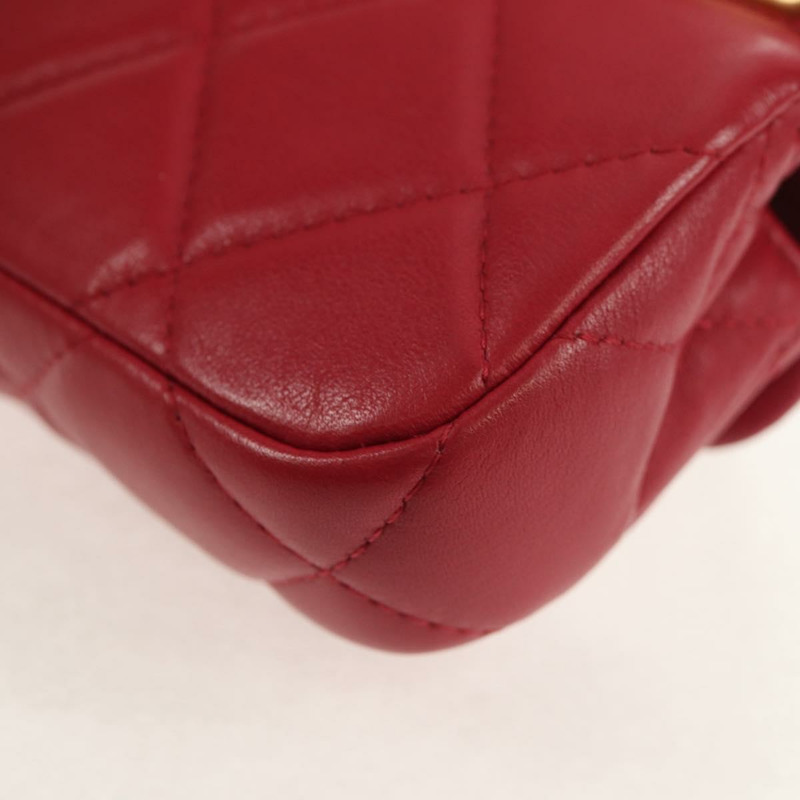 【日本直送】香奈兒 (CHANEL) 絎縫鏈條單肩包,羊皮材質,粉紅色金色雙C標誌,正品編號 144828SAM-15