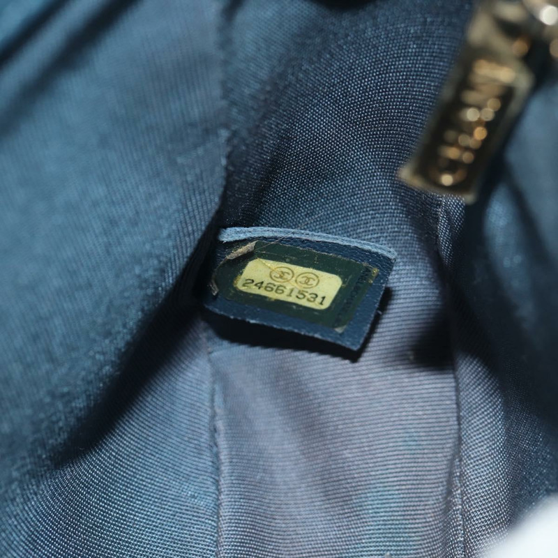 【日本直送】香奈兒 (CHANEL) 菱格紋鏈條肩背包,魚子醬紋皮革,藍色,金色雙C標誌,正品編號 143659AM-26