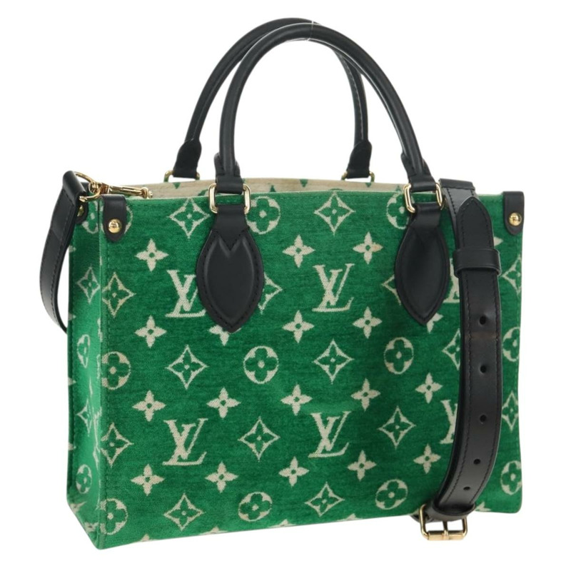 【日本直送】路易威登 Monogram Jacquard Velvet On The Go PM 手袋 M46216 LV Auth 148041SM-0