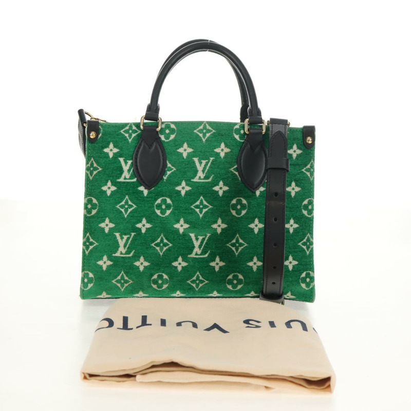 【日本直送】路易威登 Monogram Jacquard Velvet On The Go PM 手袋 M46216 LV Auth 148041SM-27