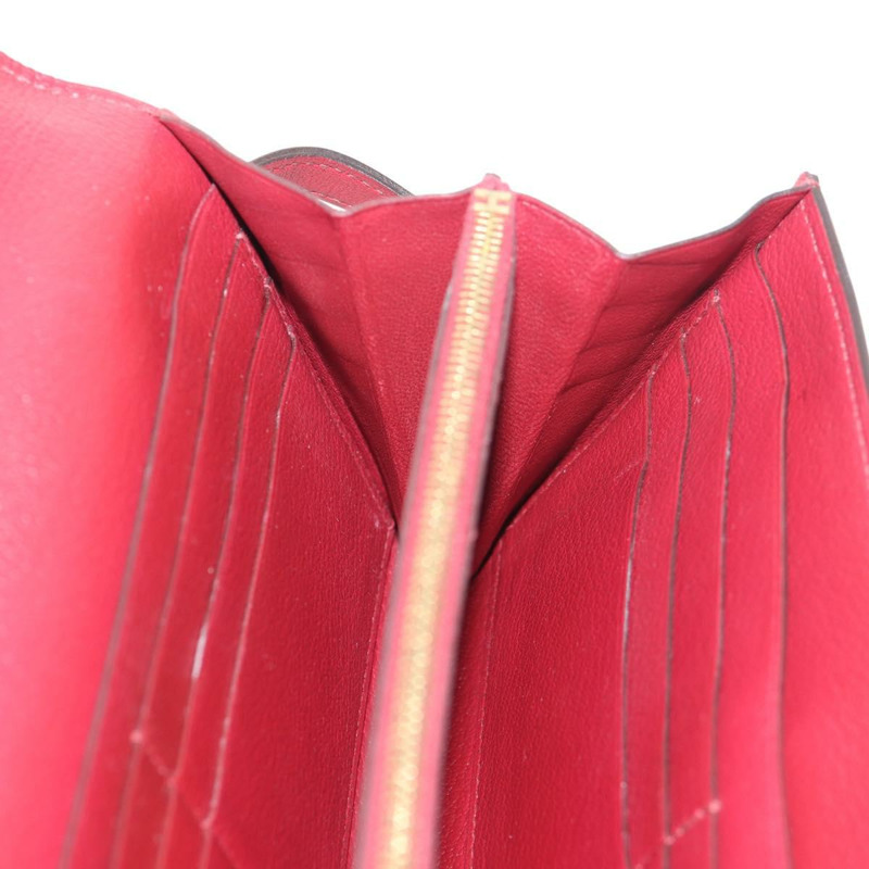 【日本直送】愛馬仕 Kelly 長版皮夾，紅色金色真皮，正品 144824SAM-19