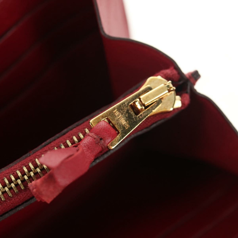 【日本直送】愛馬仕 Kelly 長版皮夾，紅色金色真皮，正品 144824SAM-21