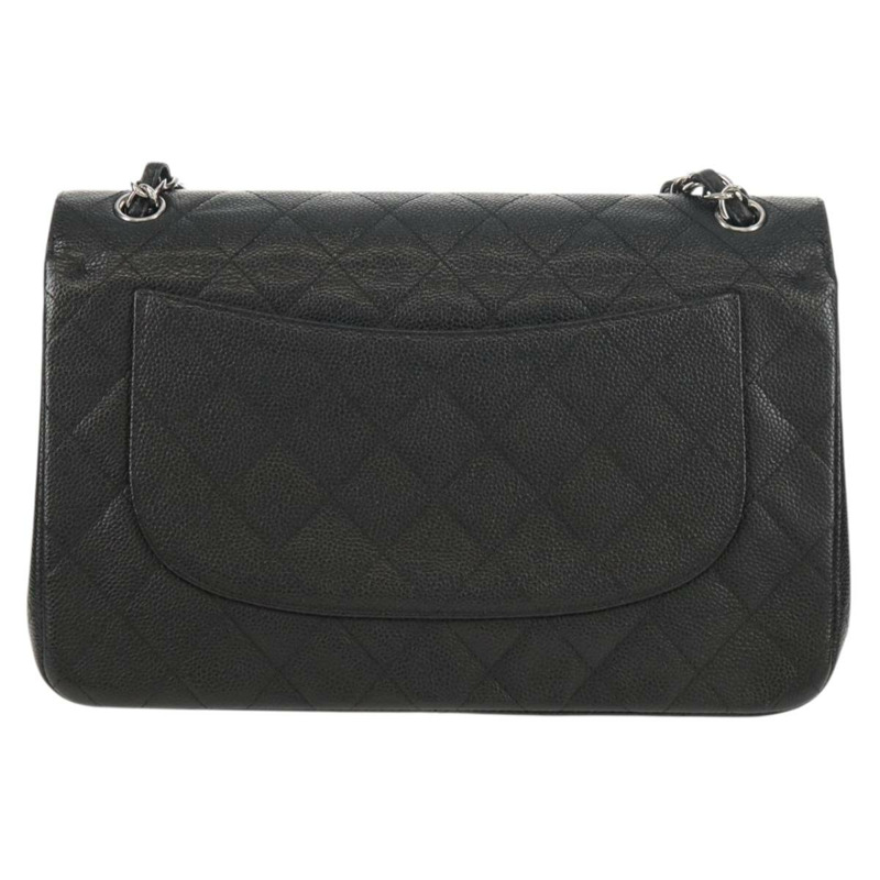 【日本直送】香奈兒 Matelasse 30 雙蓋鏈條包，魚子醬紋皮革，黑色，CC 標誌，正品編號 146363SM-2