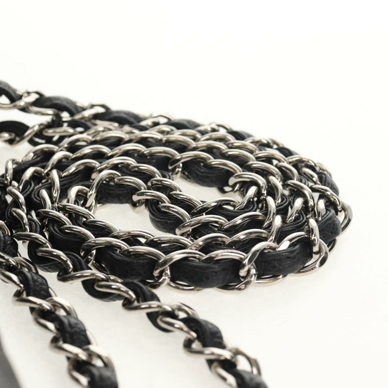 【日本直送】香奈兒 Matelasse 30 雙蓋鏈條包，魚子醬紋皮革，黑色，CC 標誌，正品編號 146363SM-8