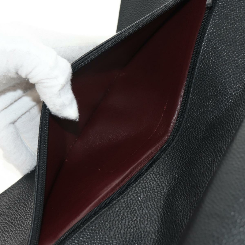 【日本直送】香奈兒 Matelasse 30 雙蓋鏈條包，魚子醬紋皮革，黑色，CC 標誌，正品編號 146363SM-18