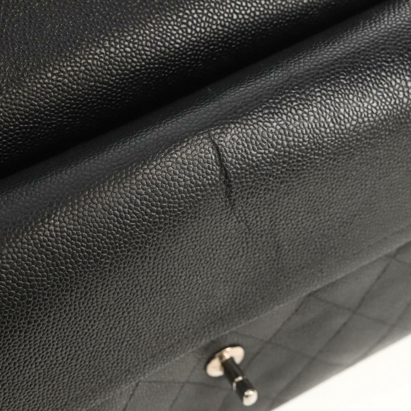 【日本直送】香奈兒 Matelasse 30 雙蓋鏈條包，魚子醬紋皮革，黑色，CC 標誌，正品編號 146363SM-19