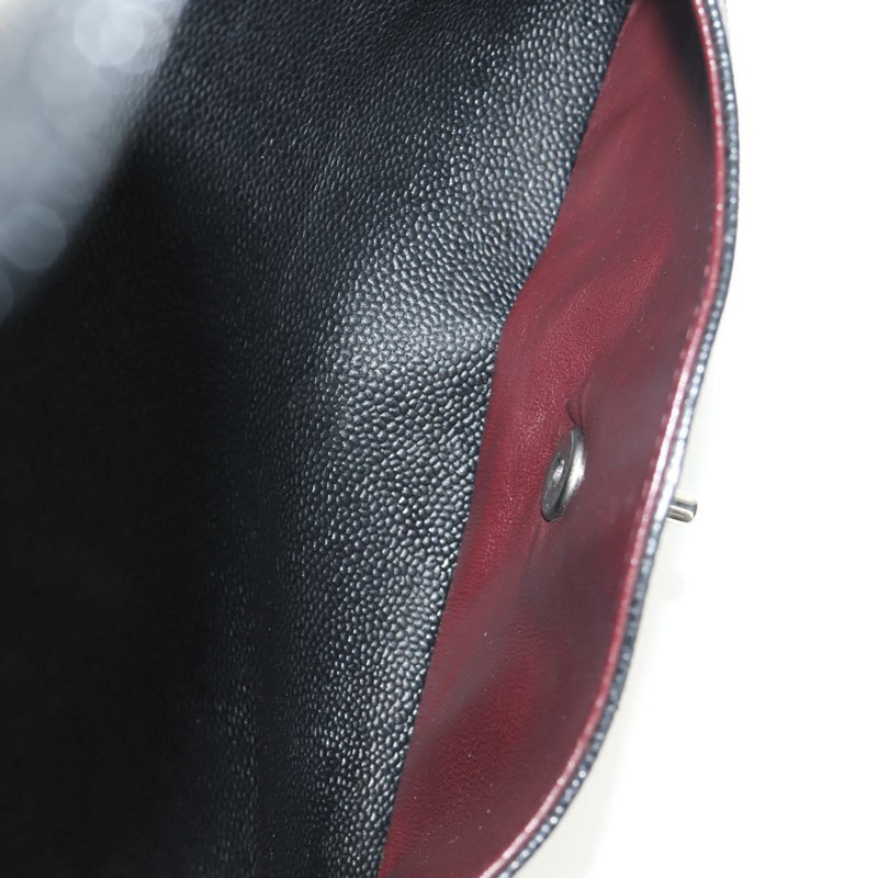 【日本直送】香奈兒 Matelasse 30 雙蓋鏈條包，魚子醬紋皮革，黑色，CC 標誌，正品編號 146363SM-26