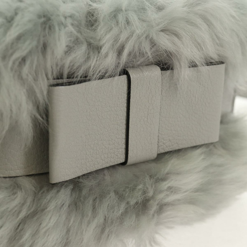 【日本直送】Miu Miu 灰色金色毛絨單肩包,正品編號 134337V-15