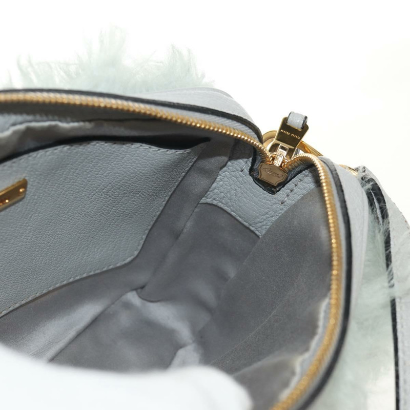 【日本直送】Miu Miu 灰色金色毛絨單肩包,正品編號 134337V-19