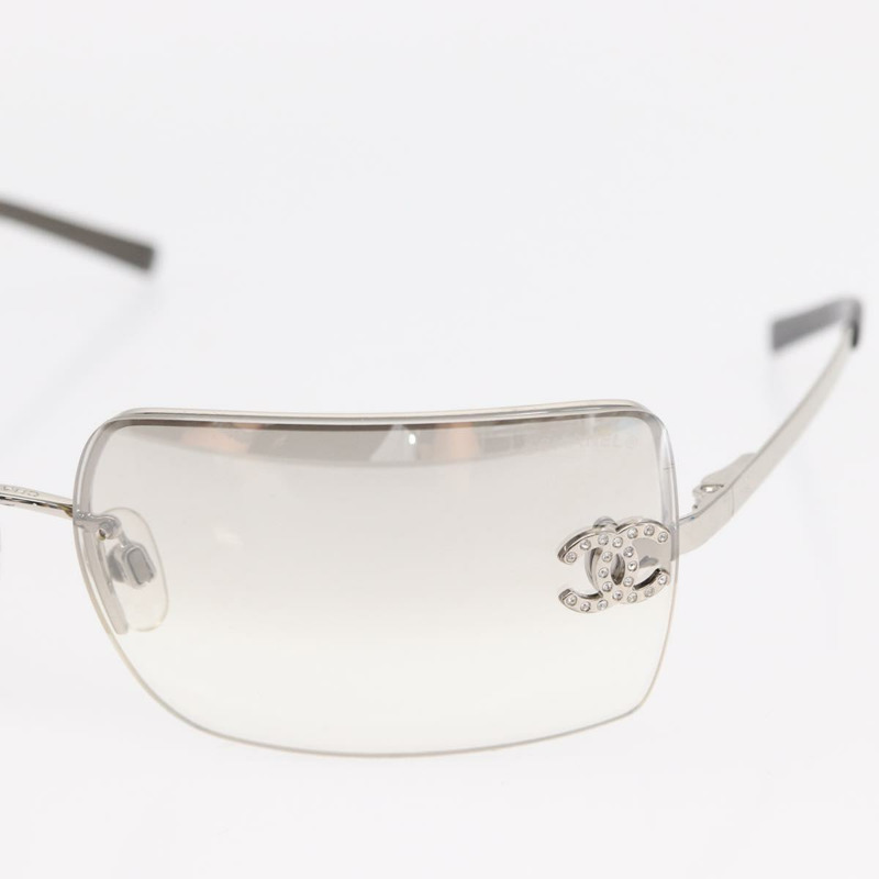 【日本直送】香奈兒 COCO 標誌太陽眼鏡 金屬銀色 CC Auth am9658V-3