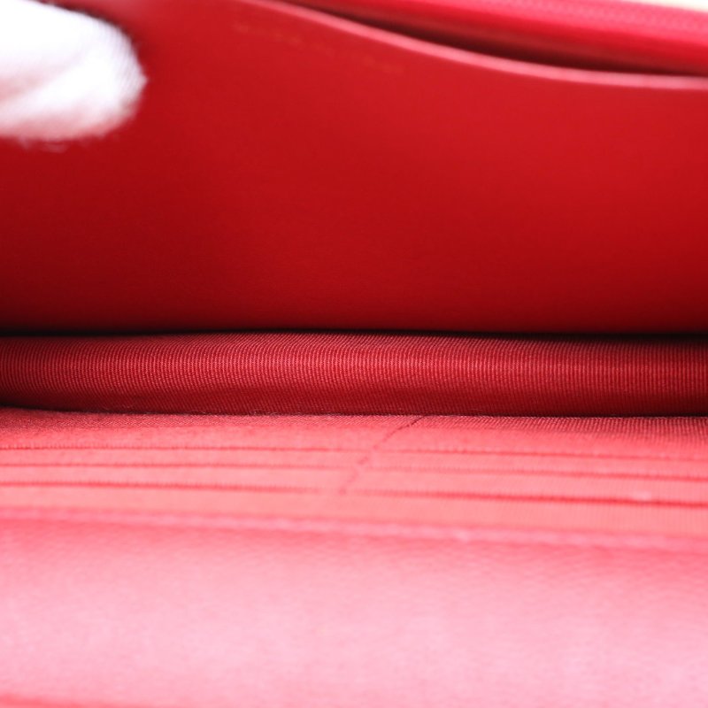 CHANEL CFWOC19紅色荔枝牛皮28開金扣肩背包-2