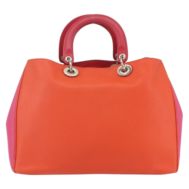 【日本直送】Christian Dior Diorissimo 手提包 皮革 2way Orange Gold Auth bs30974-2