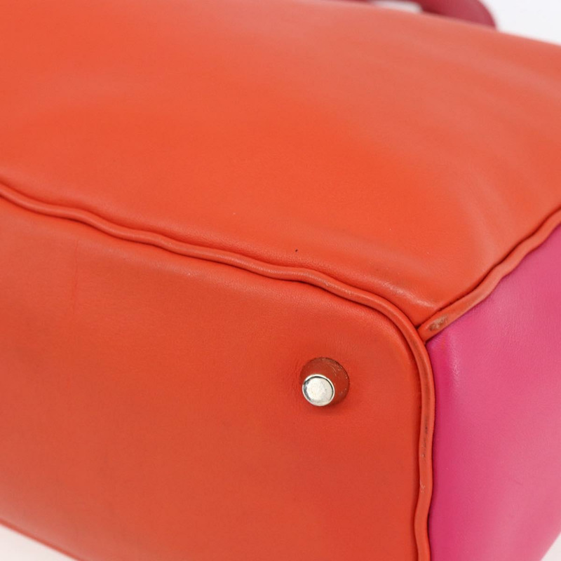 【日本直送】Christian Dior Diorissimo 手提包 皮革 2way Orange Gold Auth bs30974-11