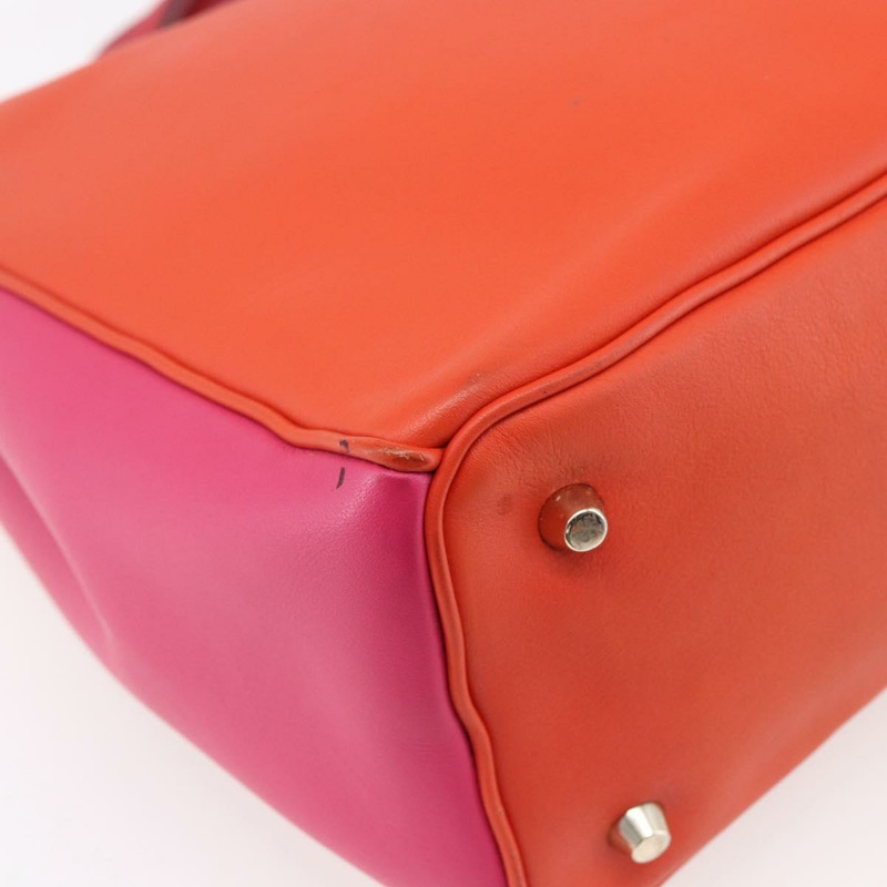 【日本直送】Christian Dior Diorissimo 手提包 皮革 2way Orange Gold Auth bs30974-14