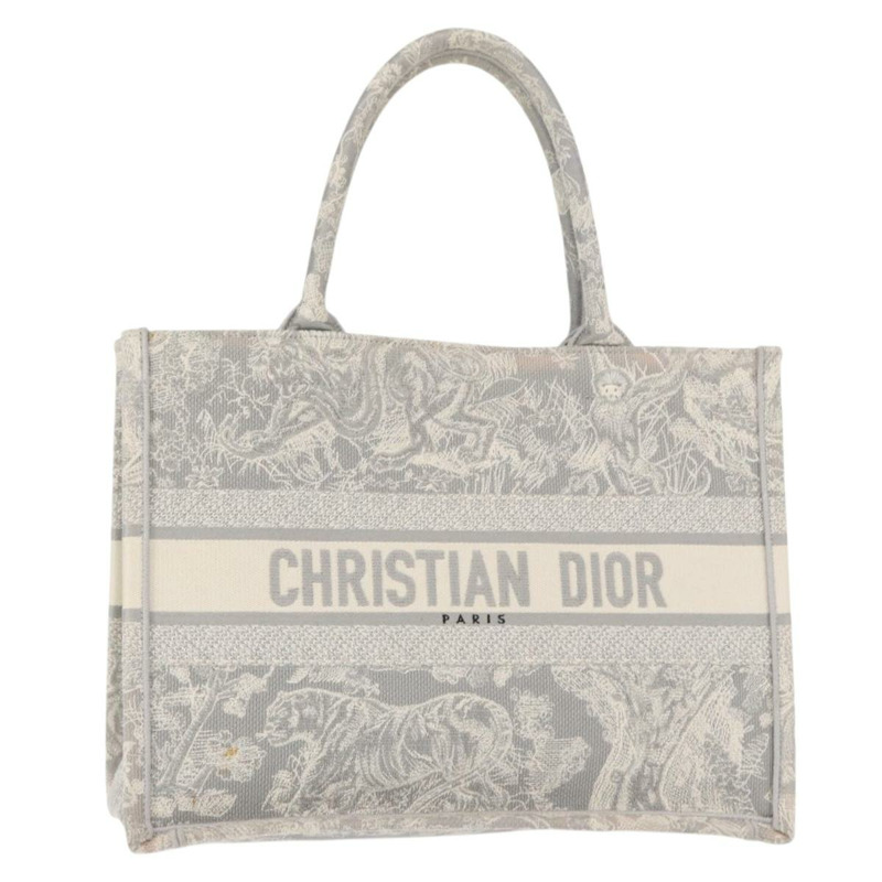 【日本直送】Christian Dior Toile De Jouy Book Tote 手提包 帆布 灰色 正品 ka013V-0