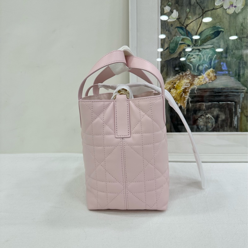 Dior/迪奧 櫻花粉toujours豎版小號菜籃 25編碼 全新 有原購證 尺寸：16*12*18cm-4