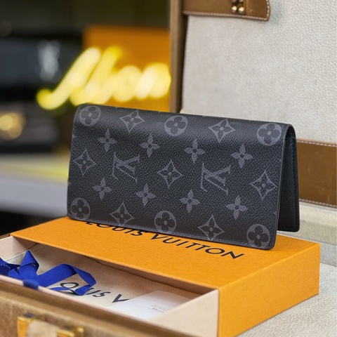 Louis Vuitton黑色原花Brazza對開長夾🖤🩶帥氣實用