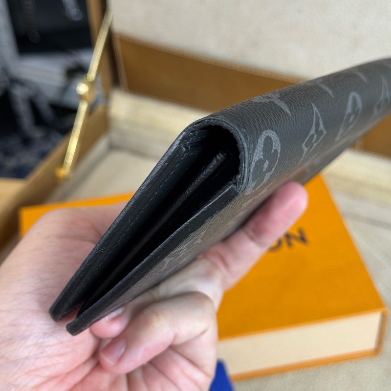 Louis Vuitton黑色原花Brazza對開長夾🖤🩶帥氣實用-4