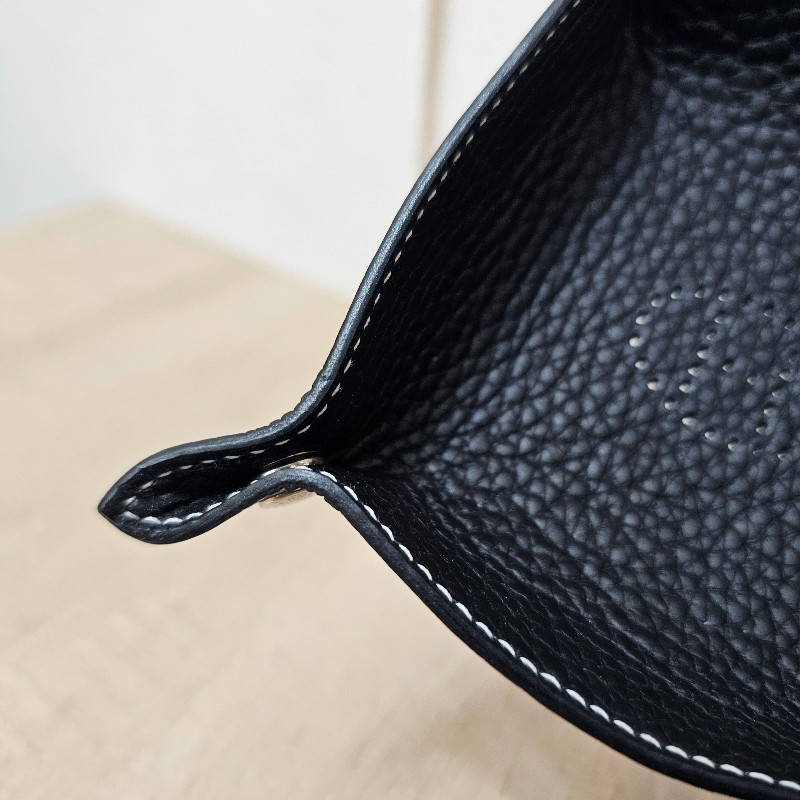 [好物甜價❣️] Hermes89黑TC皮小型置物盤-13