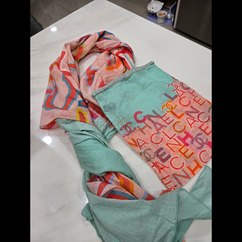 CHANEL 實用款 棉質圍巾-0