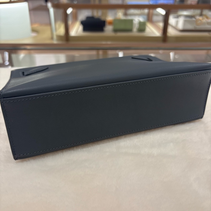 HERMES Mini Kelly Pochette 霧霾灰 全新現場-7