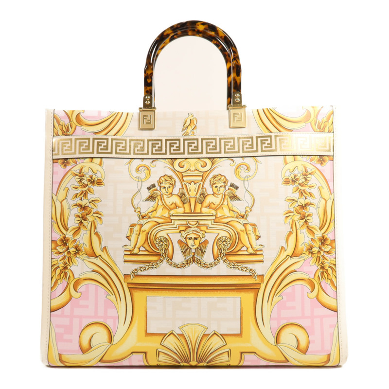 FENDI 塗層帆布Fendace金扣手挽肩背兩用袋-1