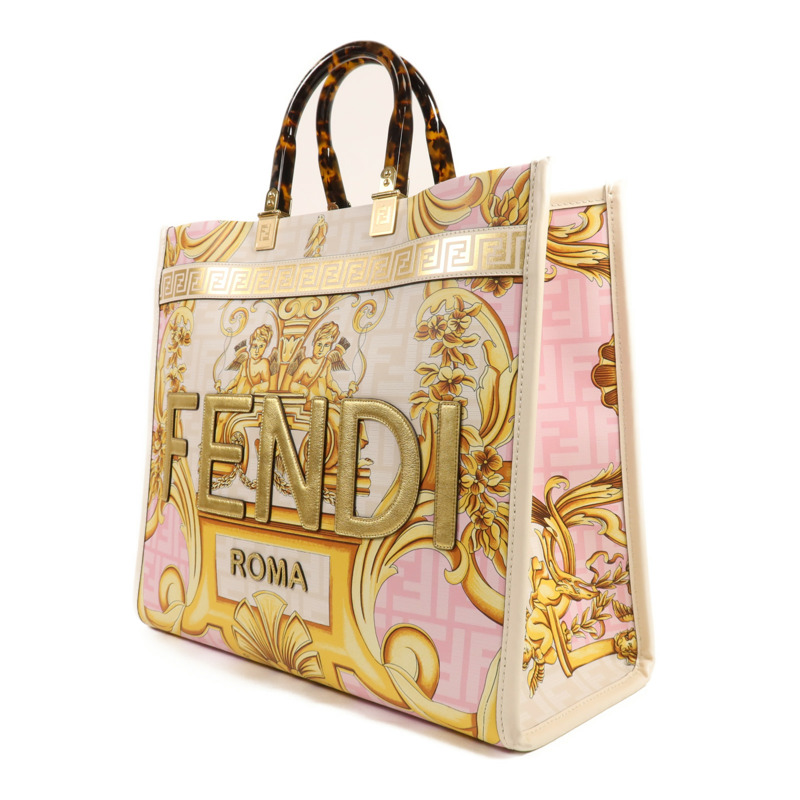 FENDI 塗層帆布Fendace金扣手挽肩背兩用袋-2