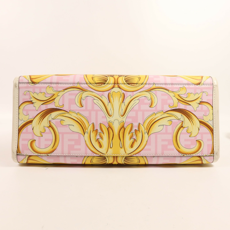 FENDI 塗層帆布Fendace金扣手挽肩背兩用袋-3