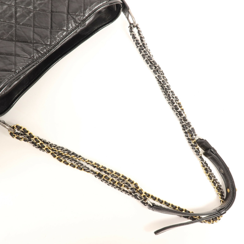 CHANEL 牛皮皮革Gabrielle Medium鏈帶肩背袋-8