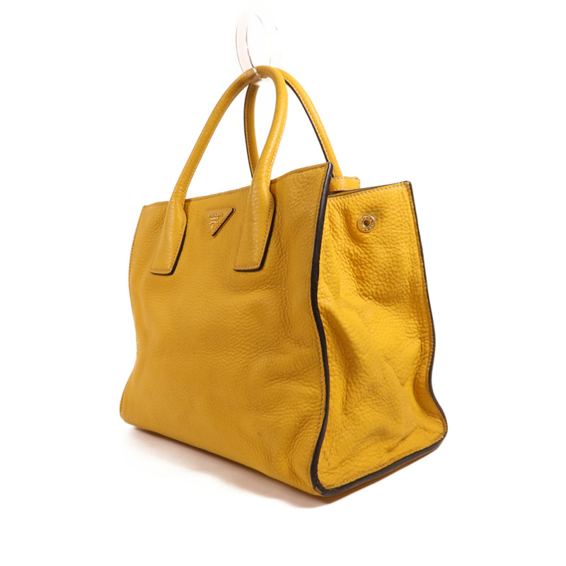 PRADA 牛皮皮革2 Way Shoulder金扣手挽袋-2