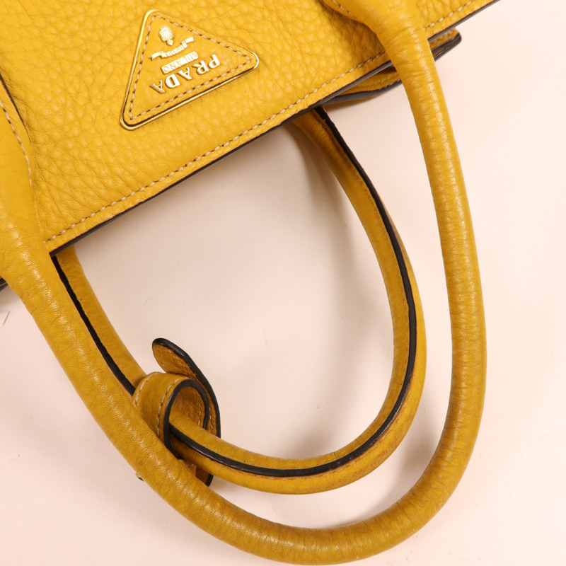 PRADA 牛皮皮革2 Way Shoulder金扣手挽袋-4