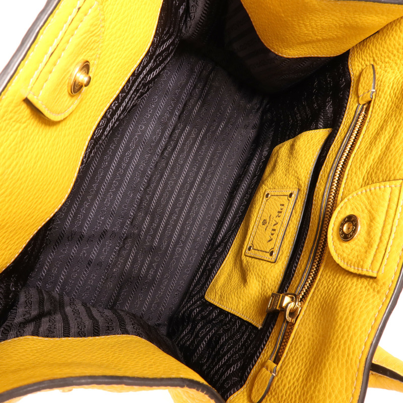 PRADA 牛皮皮革2 Way Shoulder金扣手挽袋-9