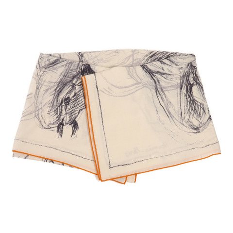 HERMES 羊絨/絲質Scarf圍巾