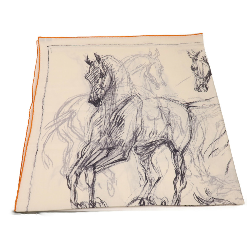 HERMES 羊絨/絲質Scarf圍巾-1