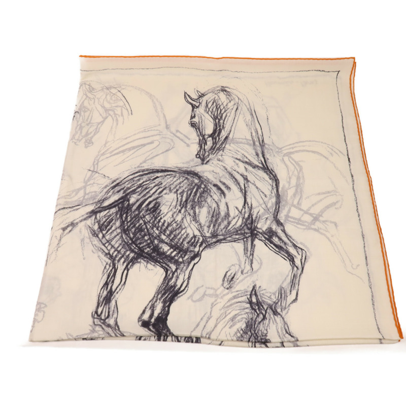 HERMES 羊絨/絲質Scarf圍巾-2