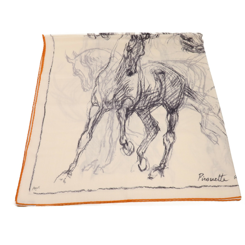 HERMES 羊絨/絲質Scarf圍巾-3