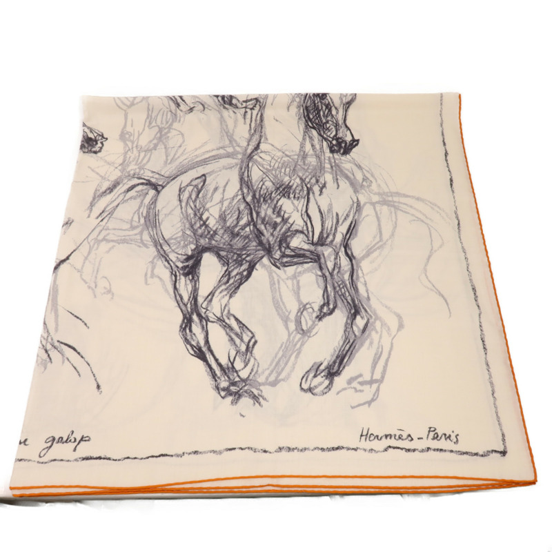 HERMES 羊絨/絲質Scarf圍巾-4