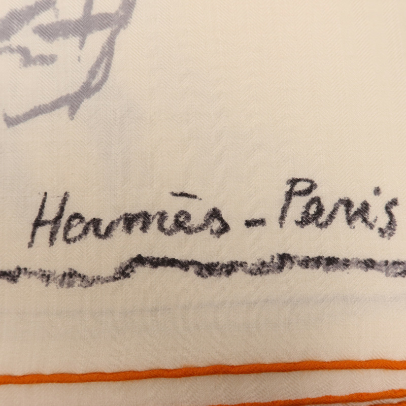 HERMES 羊絨/絲質Scarf圍巾-5